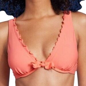 SHADE & SHORE women’s underwire hook back closure bikini swim top 34D NWT